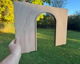 Miniature Wall with Wide Arched Doorway for Stackable Room Box 1/6 1/12 Scale