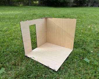 Corner Roombox with Open Doorway | DIY Dollhouse Room Kit | Miniature Photography Studio | 1\6 & 1:12 Scale