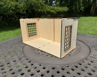 Miniature Room Box with 2 Panoramic Windows | 1:12 & 1\6 Scale Modular Dollhouse