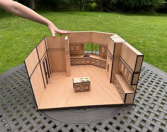 Cucina in miniatura in scala 1:12 con mobili – Blocchi assemblati fai da te per diorama di casa delle bambole