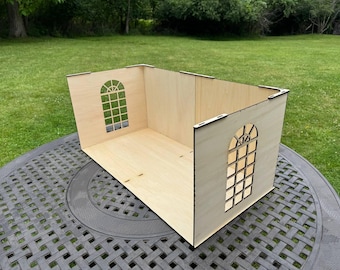 Large Dollhouse Roombox | DIY Miniature Doll house Room with Two Arched Windows 1:6 & 1\12 Scale