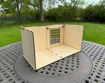 Modular Dollhouse Room Box: 1/6 & 1/12 Scale, Panoramic Window