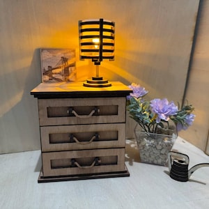 Miniature LED Table Lamp | 1:6 Scale Dollhouse Light