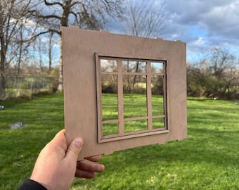 Modern Panoramic Window Wall, Dollhouse Room Box Wall 1:6 1\12, Stackable Diorama