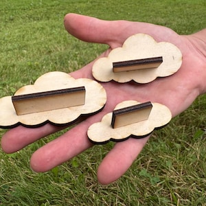 Miniature Cloud Wall Shelf Set | 1:6 Scale | Dollhouse Nursery Decor