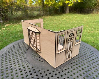 Stackable Room Box with Bay Window | Dollhouse Diorama 1:6 & 1\12 Scale