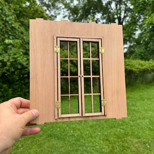 French Door Wall for Dollhouse Room Box 1:6 1\12 | Balcony or Entryway | Miniature Diorama Part