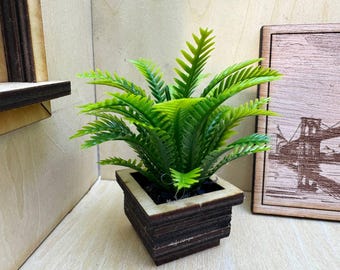 Miniature Exotic Potted Plant | 1:6 & 1\12 Dollhouse Decor