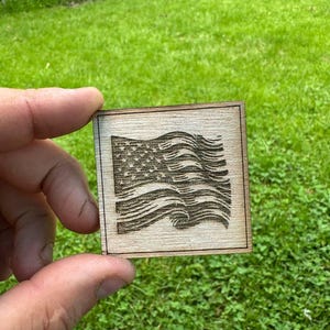 Miniature American Flag Wall Art | Patriotic USA Decor | Dollhouse Wood Sign