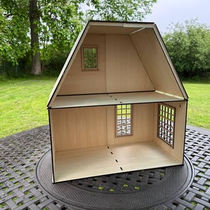 Two-Story Dollhouse with Roof – Stackable Modular Room Boxes – 1\6 & 1:12 Scale Miniature House