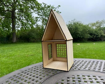 Stackable Dollhouse Room Box with Panoramic Windows: 1/6 & 1/12 Scale
