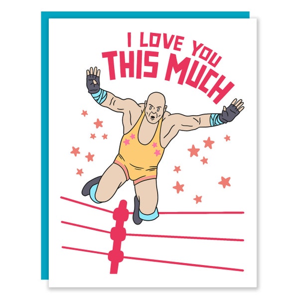 Wrestling Valentines Card Etsy