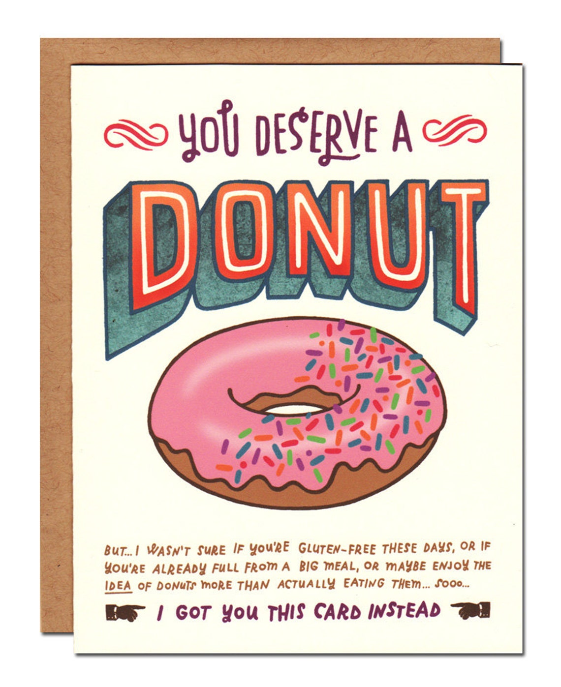 You Deserve A Donut Card Etsy