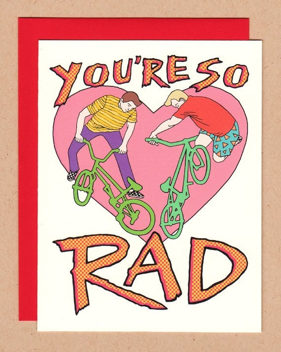 You Re So Rad Bmx Valentine Card Etsy
