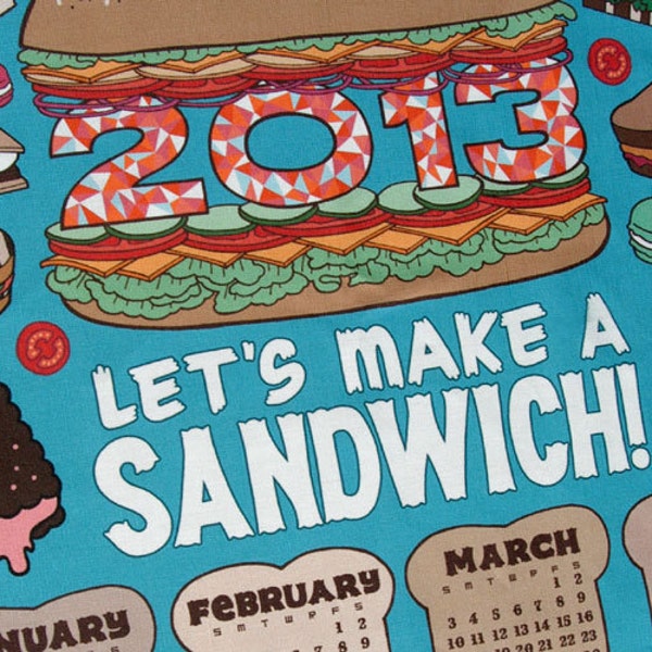 2013 sandwiches tea towel calendar