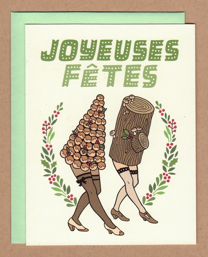 Joyeuses Fêtes / Happy Holidays Dancing Dessert Card image 1