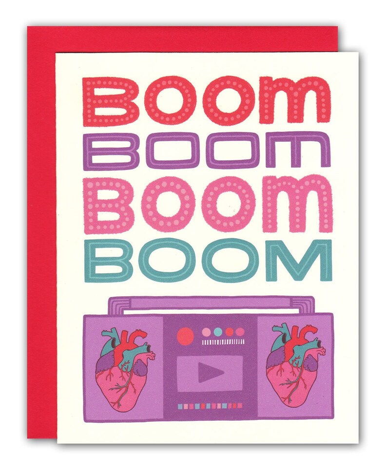 Heartbeat Boombox Card Etsy