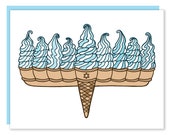 Ice Cream Menorah Hanukkah Card