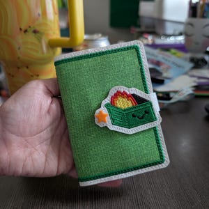 Dumpster Fire Mini Notebook Cover - Composition Book Cover for Purse or Pocket