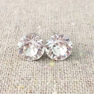 Swarovski Crystal Posts, Surgical Steel Post Earrings, 8mm Xirius Faux Diamond Rhinestone , Simple Everyday Studs, Bridesmaids Ask Gifts