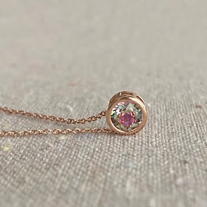 Swarovski Crystal Necklace, 6mm Xirius Chaton Light Vitrail Slider Pendant, Delicate Layering 14k Gold Rose Gold Silver, Bridesmaids Gifts