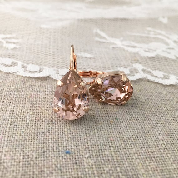 Pear shaped shop crystal earrings