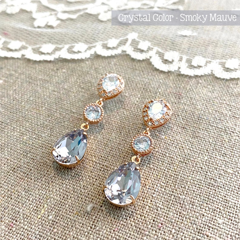 Cubic Zirconia and Swarovski Crystal Pavé Rose Gold Long Etsy