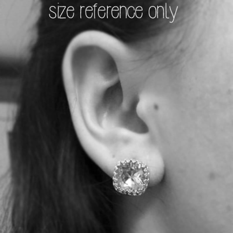 Swarovski Crystal Crown Post Earrings Blush Pink Cushion Cut Etsy