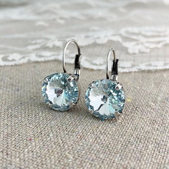 Swarovski crystal leverback earrings sale