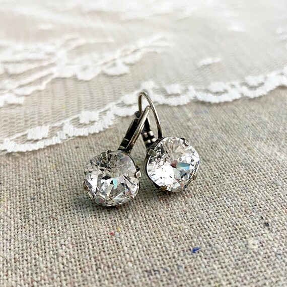 Swarovski crystal leverback best sale earrings
