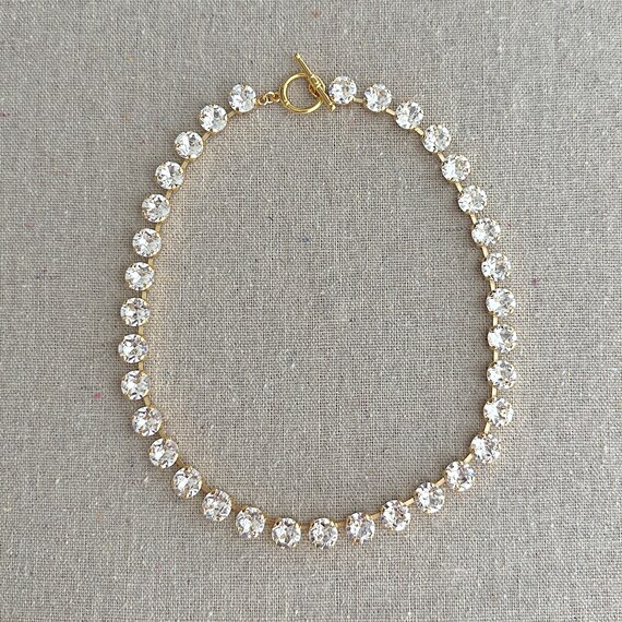 Swarovski Crystal Tennis Collet Necklace | 8mm Crystal Xirius