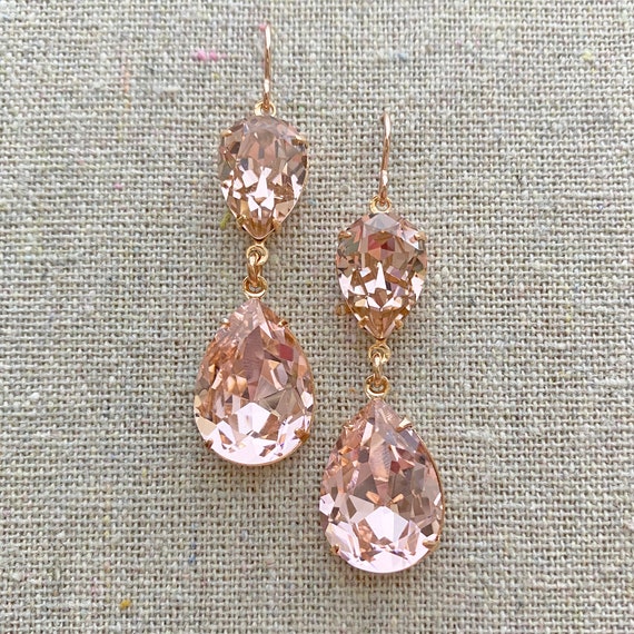 Swarovski black and deals rose gold earrings