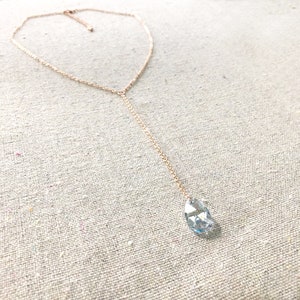 Swarovski Crystal Simple Sleek Y Necklace in Dusty Blue - Etsy