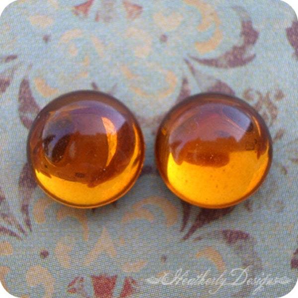 Puesta del sol de otoño: rhinestone de cristal vintage & post pendientes de plata esterlina