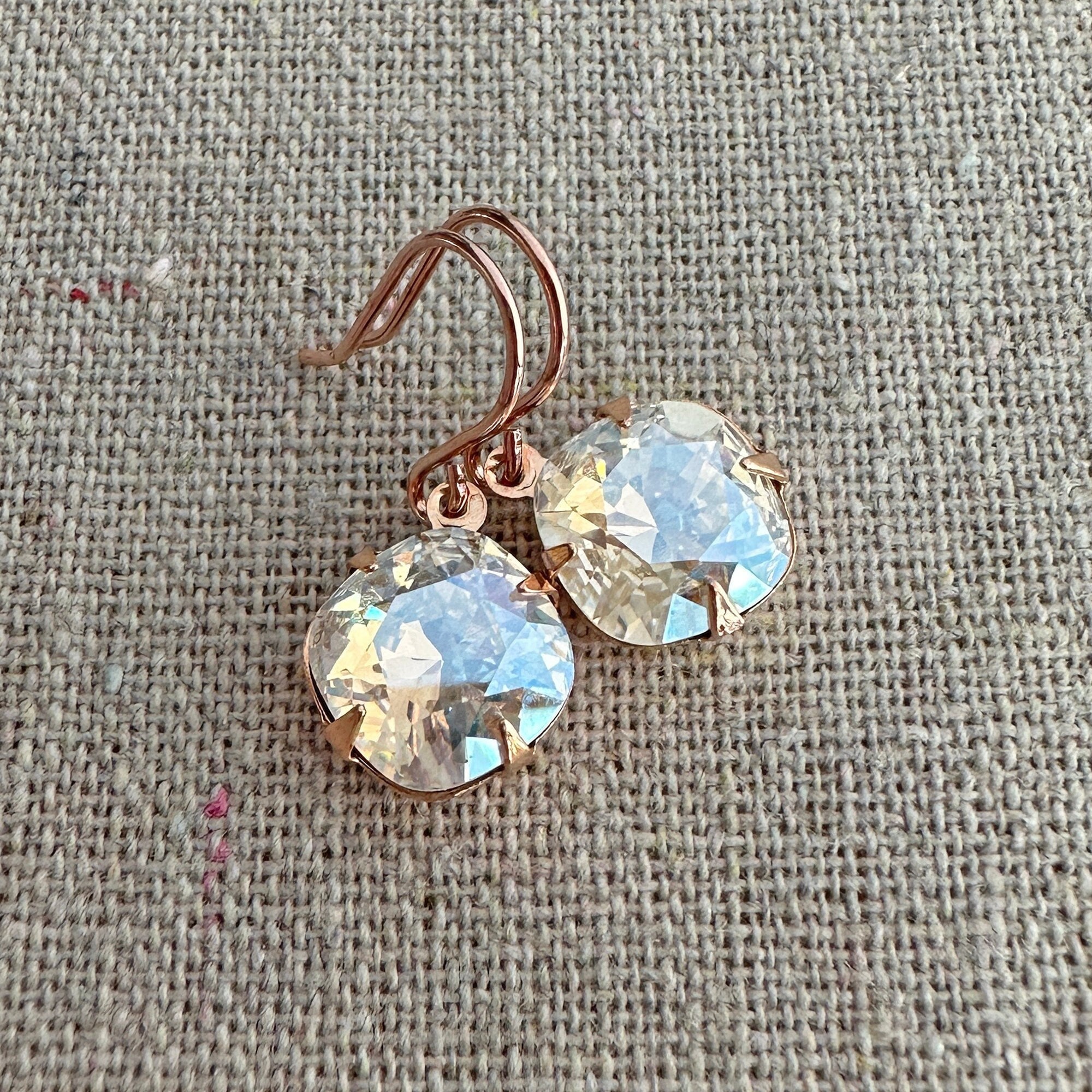 Open Circle Crystal Earrings in Vintage Rose Open Circle Crystal Earrings in Vintage Rose