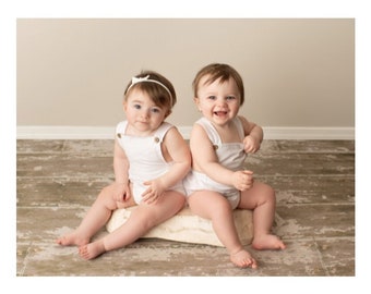 Twin Boy Girl Romper Jurk Smash Cake Eerste Verjaardag Kleding Outfit Witte Jumpsuit