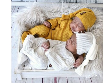 Completo per foto per neonato Completo per neonato per bambina Twin Boy Girl Pagliaccetto Body Cappello Puntelli per foto Puntelli per fotografia per bambini