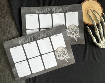 Skull Weekly Planner, Spider Planner for Gothic Spooky Weekly Planner for Graduate Book of the dead - Gothic spell book