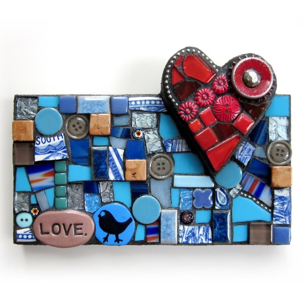 Lil' aime Note. (Petite main technique mixte 3D mosaïque mur accrochant par Shawn DuBois)