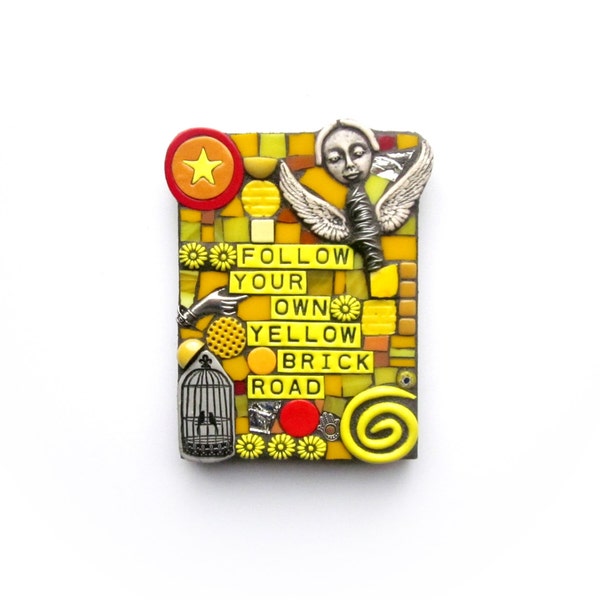 Follow Your Own Yellow Brick Road. (Modern Mosaic Mixed Media Wall Art by Shawn DuBois)