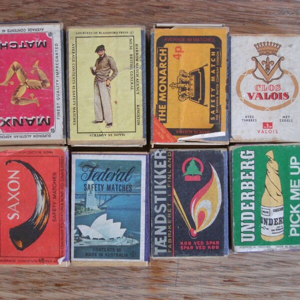 Vintage wooden match boxes