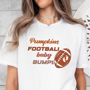 Pumpkin Football Baby Bumps T-Shirt, Pregnancy Announcement Shirt, Pregnant Pumpkin Shirt, Funny Pregnancy Shirt, Football Baby Shirt