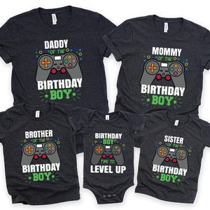 Family Matching Gamer Birthday Boy Shirt, Leveled Up To Birthday Shirt, Gamer Dad Shirt, Family Gamer Birthday Tee, Custom Birthday Boy Tee
