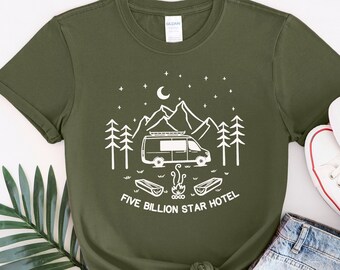 Caravan Camping T-Shirt, Camper Shirt, Travel Shirt, Funny Caravan Gift, Five Billion Stars Hotel Shirt ,Caravan Lover Gift, Adventure Tee