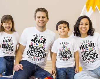 Kindergarten Family Graduate T-Shirt, Custom Kindergarten Graduation Shirt, Kids Graduate Shirt, Proud Kindergarten Tee, Grad Party Shirt