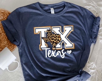 Texas Leopard T-Shirt, Texas State T-Shirt, Texas Patriotic Shirt, Texas Map Shirt, Texas Lover Gift, Trendy Texas Shirt, Retro Texas Tees