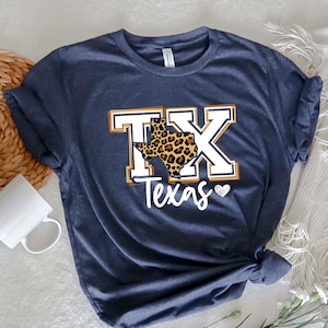 Texas Leopard T-Shirt, Texas State T-Shirt, Texas Patriotic Shirt, Texas Map Shirt, Texas Lover Gift, Trendy Texas Shirt, Retro Texas Tees