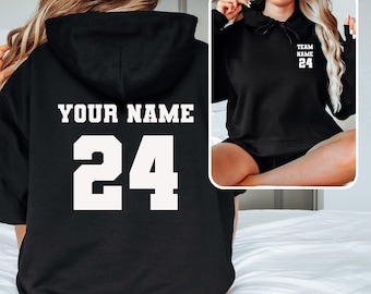 Custom Sports Hoodie, Personalized Sports Hoodie, Team Name Your Name and Number Hoodie, Front Back Name and Number Hoodie, Football Hoodie