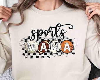 "Ma Mama Mom" Sweatshirt - Women's Casual Long Sleeve Pullover, Loose Fit, Funny Graphic Top