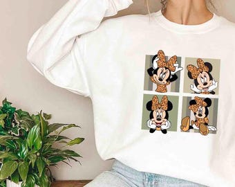 Leopard Minnie Mouse Sweatshirt, Disney Safari Sweatshirt, Disney Girls Vacation Sweater, Animal Kingdom Sweater, Magic Kingdom Shirt